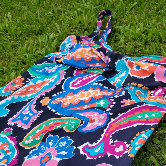 Liz Claiborne Colorful paisley tankini top! - Picture 3 of 4